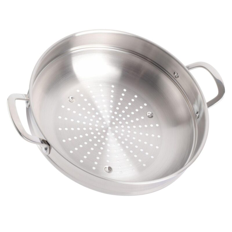 12 Inch Stainless Steel Pan with Steamer and Lid - Image 5