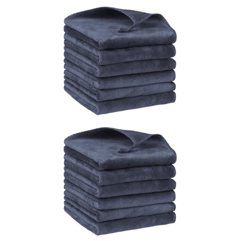 12 Pack Microfiber Kitchen Towels Set, Thick Absorbent Dish Clothes Set 12  x 12 - Image 6