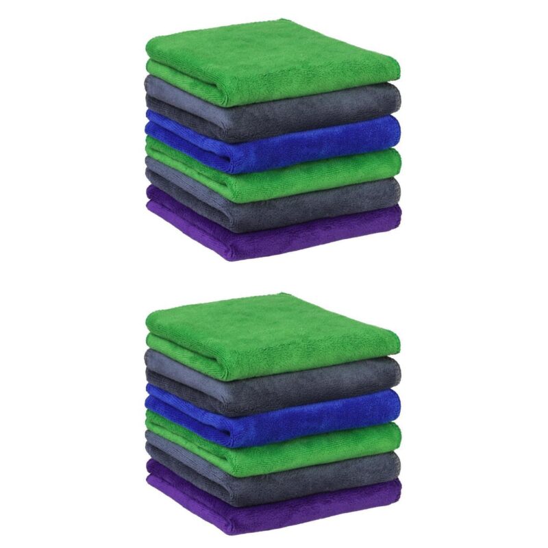 12 Pack Microfiber Kitchen Towels Set, Thick Absorbent Dish Clothes Set 12  x 12 - Image 13