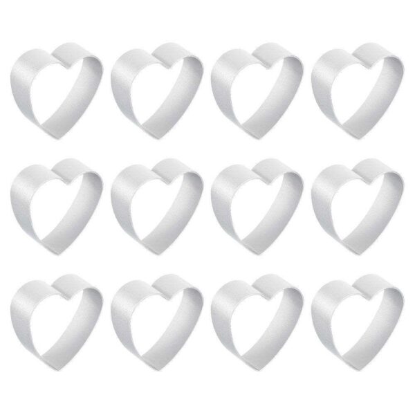 12pcs Metal Cookie Cutter Set, Aluminum Alloy Heart Shaped Cookie Cutter, Silver