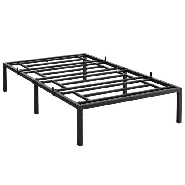 14 Inch Twin Size Metal Platform Bed Frame, Heavy Duty Steel Slat Support, No Box Spring Needed