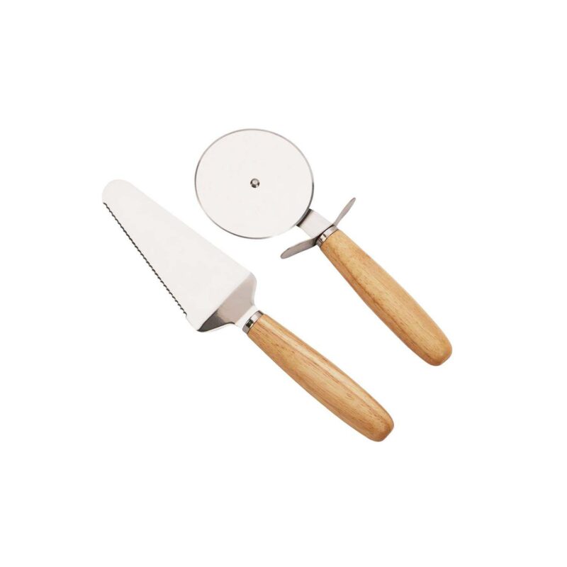 14  Wooden Pizza Board With Precision Cutting Wheel and Server - Image 4