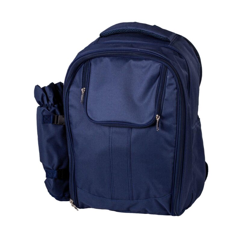 15 Piece Navy Blue Insulated Wine Carrier Tote Bag - Picnic Set for 2 - Image 4