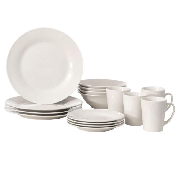 16 PC Dinnerware Dish Set for 4 Person Mugs, Salad and Dinner Plates and Bowls Sets Included