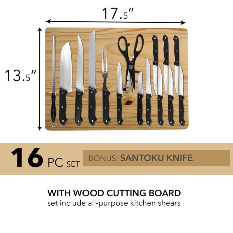 16 Piece Jumbo Cutting Board and Cutlery Set - Image 4