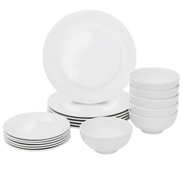 18-piece White Dinnerware Set For 6