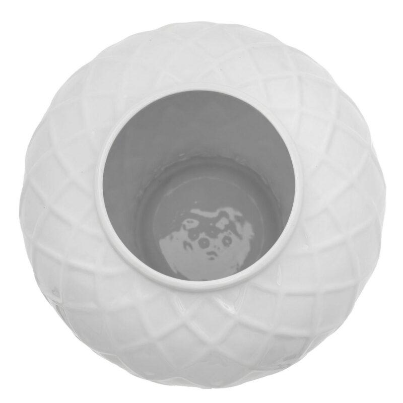 20  Diamond Pattern White Temple Jar - Image 6