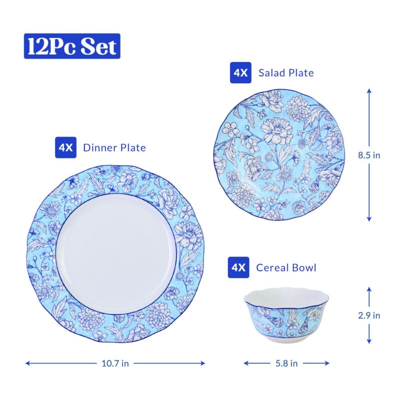 222 Fifth Cleremont 12-piece Dinnerware Set - Image 11
