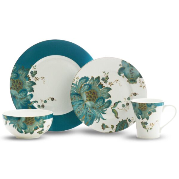 222 Fifth Eliza Teal 16-pc. Dinnerware Set