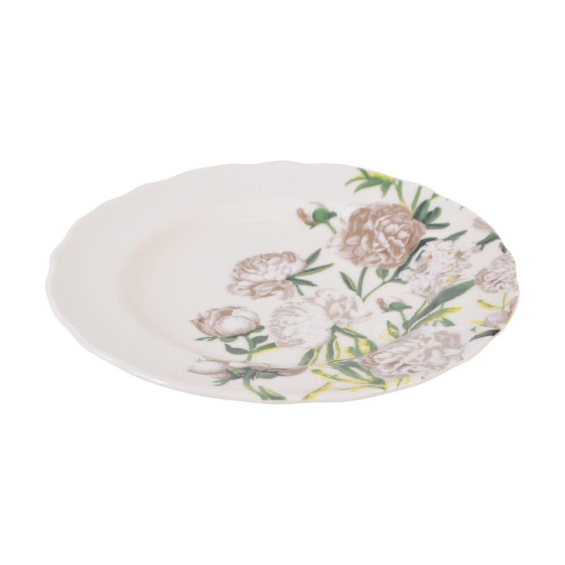 222 Fifth Luxe Peony Neutral Porcelain 12-piece Dinnerware Set - Image 4