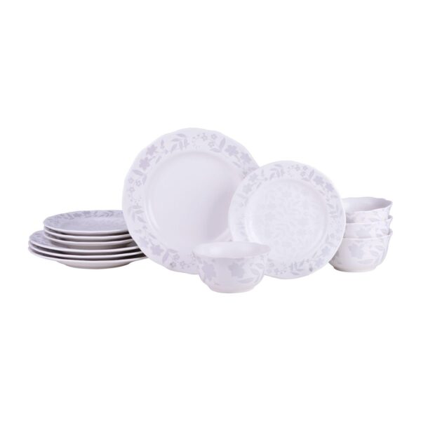 222 Fifth Refreshed Floral Porcelain 12-piece Dinnerware Set