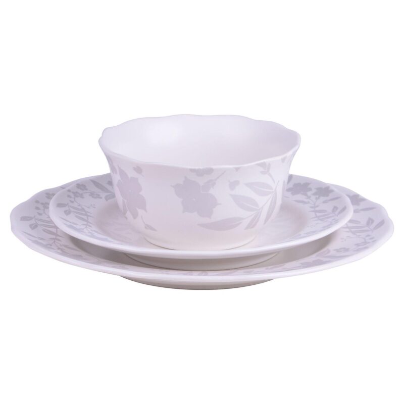 222 Fifth Refreshed Floral Porcelain 12-piece Dinnerware Set - Image 3