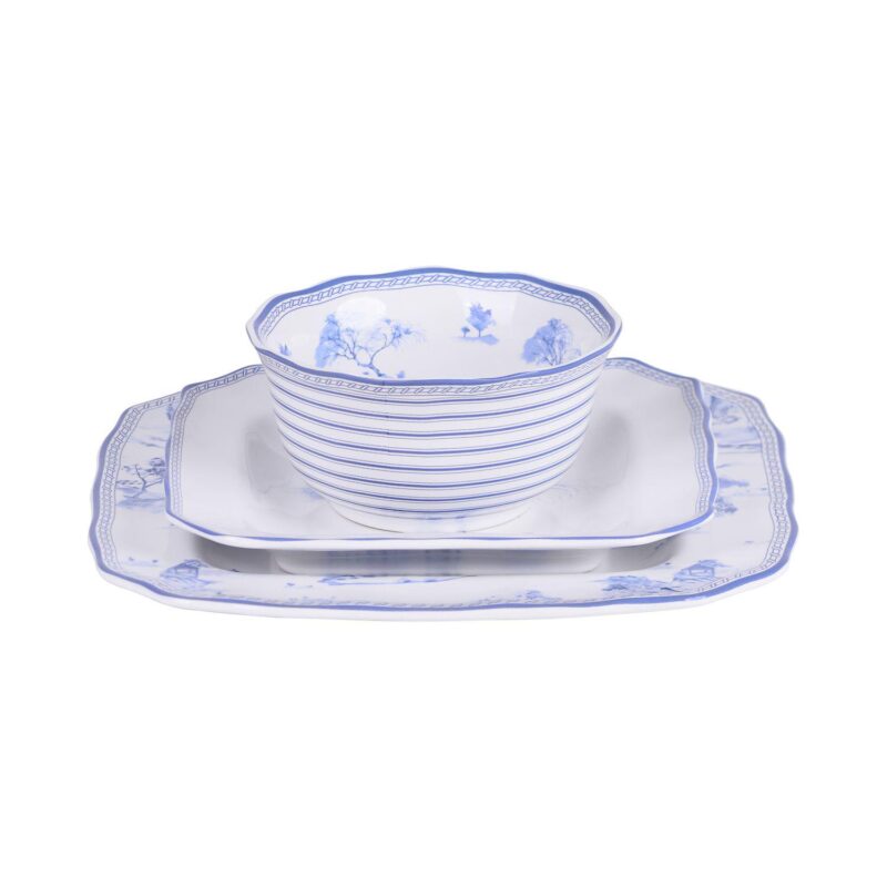 222 Fifth Scenic Toile Blue 12-pc. Porcelain Dinnerware Set - Image 5