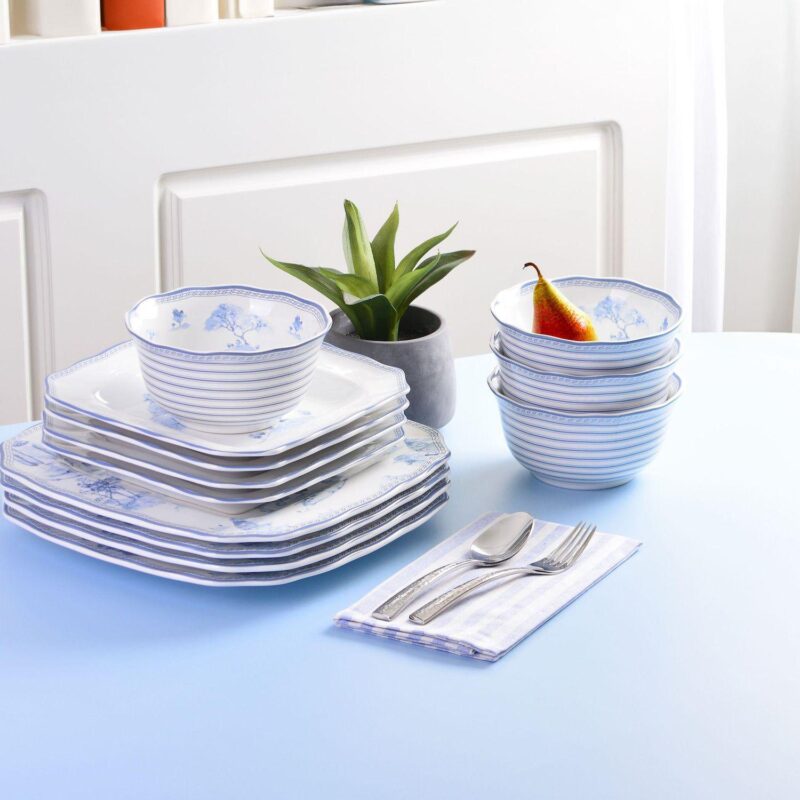 222 Fifth Scenic Toile Blue 12-pc. Porcelain Dinnerware Set - Image 4