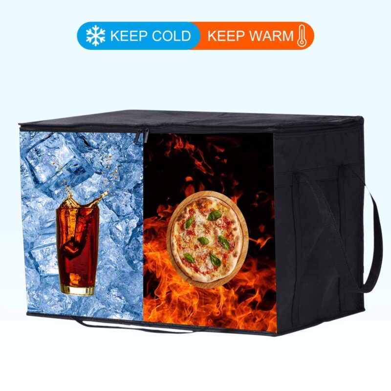 22.8 x13 x15  Insulated Reusable Grocery Bag With Zipper Thermal Food Bag 2pcs - Image 2