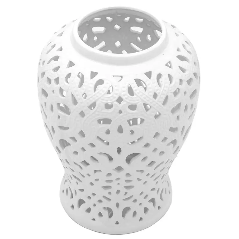 24  Spiral Lattice Temple Jar - White - Image 4