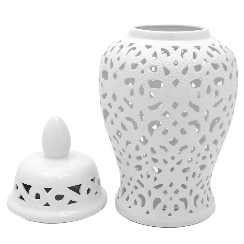 24  Spiral Lattice Temple Jar - White - Image 3