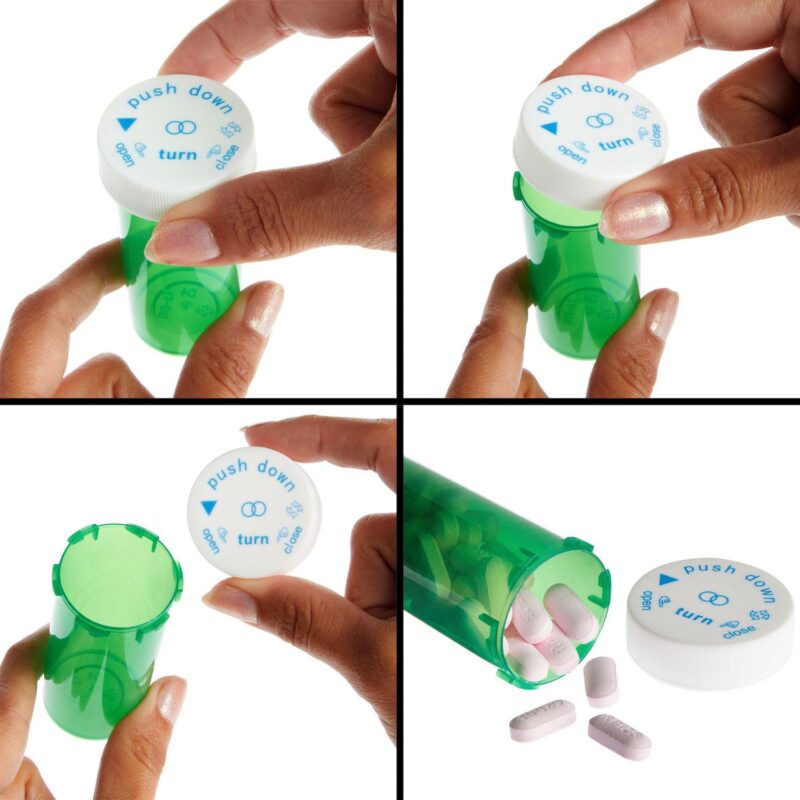 250 Pack Empty Pill Bottles With Caps, 13 Dram Plastic Vials (green) - Image 5