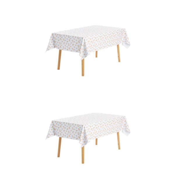 2 Pack Rectangle Pvc Tablecloth Wrinkle-resistant Waterproof Table Cover For Dinner Table