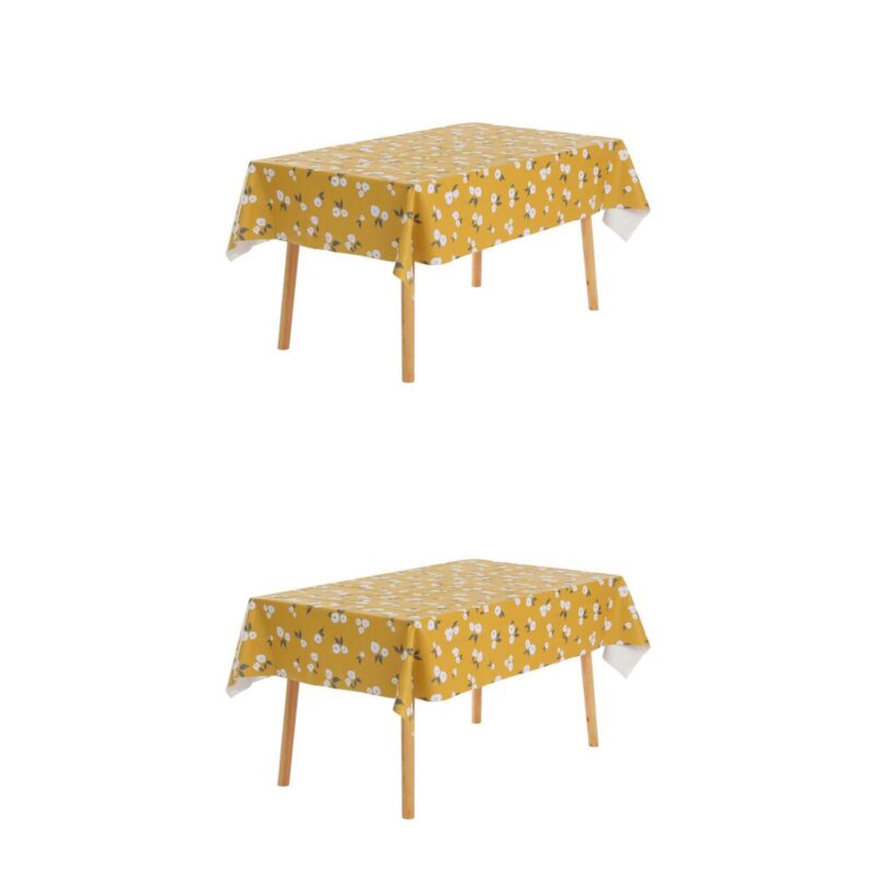 2 Pack Rectangle Pvc Tablecloth Wrinkle-resistant Waterproof Table Cover Dining 47  X 63 - Image 7
