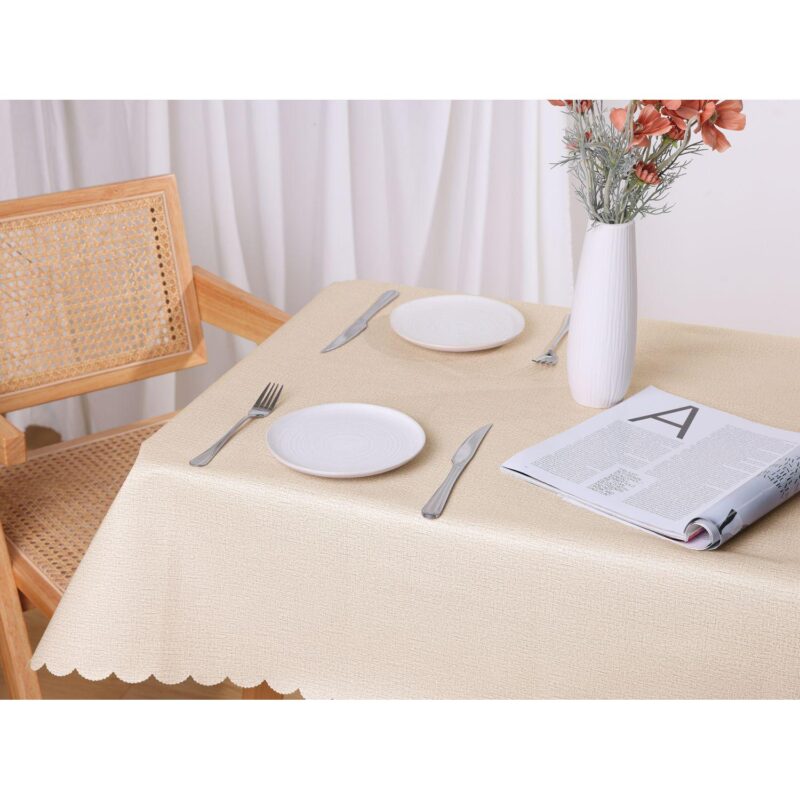 2 Pack Rectangle Tablecloth, Pvc Table Cover For Party Kitchen Dining Room 55x118inch - Image 5