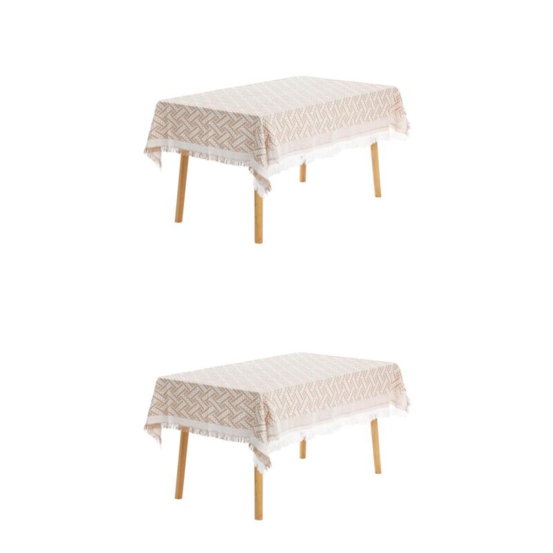 2 Pack Rectangle Tablecloth, Cotton Linen Table Cover With Tassel For Dinner Table 51 x91 - Image 10