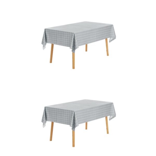 2 Pack Rectangle Tablecloth Wrinkle Resistant Waterproof Pvc Table Cover Dining 47  X 47