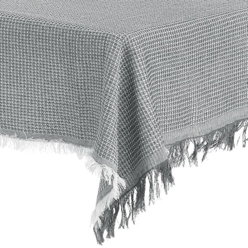 2 Pack Rectangle Tablecloth, Cotton Linen Table Cover With Tassel For Dinner Table 51 x91 - Image 3