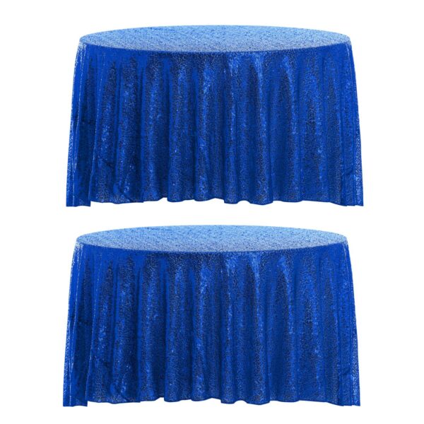 2 Pack Round Tablecloths, Polyester Sequin Table Covers For Dining Room Parties Or Dances 71 x71