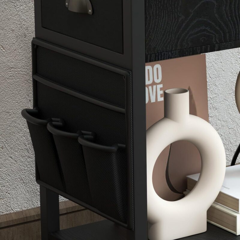 2 Pcs End Table with Charging Station, Side Table and Nightstand with USB Ports - Image 3