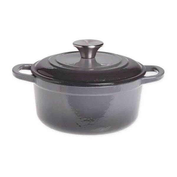 2 Quart Enameled Cast Iron Dutch Oven With Lid In Grey