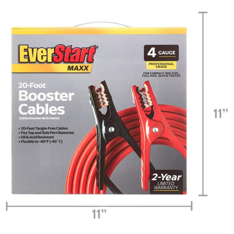 (2 pack) EverStart Maxx 4-Gauge Professional Grade 20-Foot Booster Cables - Image 11