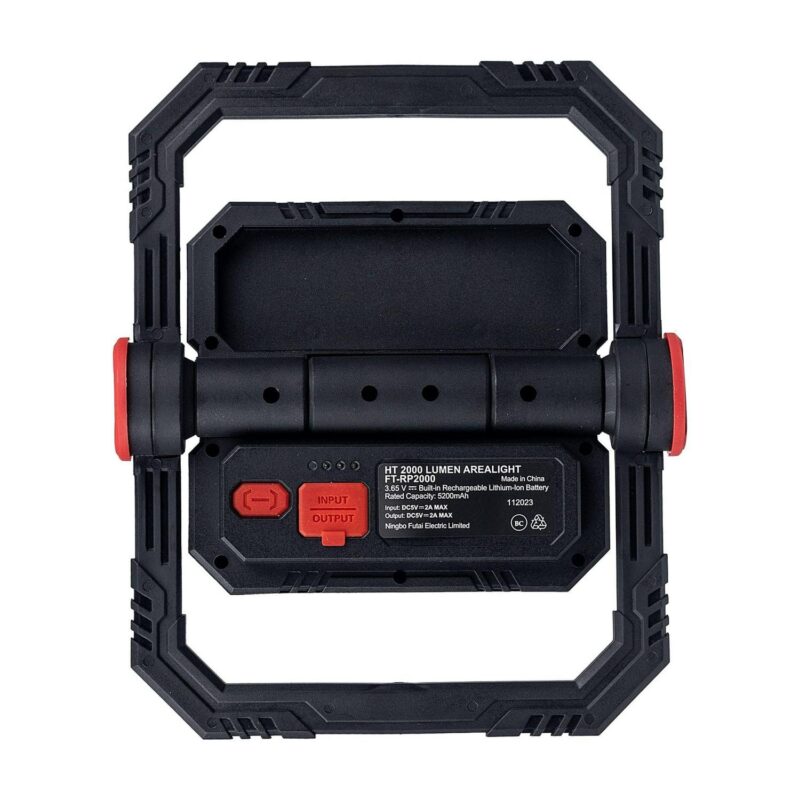 (2 pack) Hyper Tough 2000 LM LED Area Light with Folding Stand, Including 5200mAh Lithium Battery - Image 3