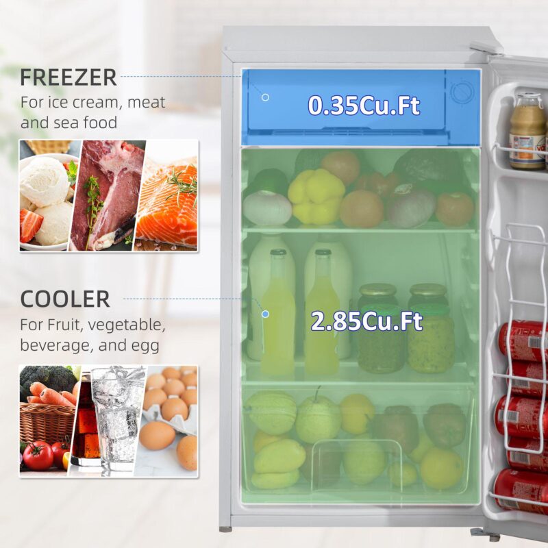 3.2 Cu.ft Mini Fridge With Freezer, Compact Refrigerator - Image 4
