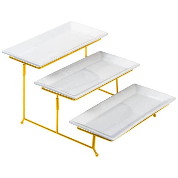 3 Tier Classic Ceramic Rectangular Serving Platter