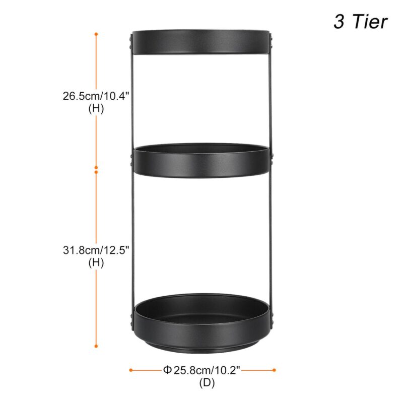 3 Tier Lazy Susan Organizer Rotating Spice Rack Turntable for Kitchen Cabinet - Image 5