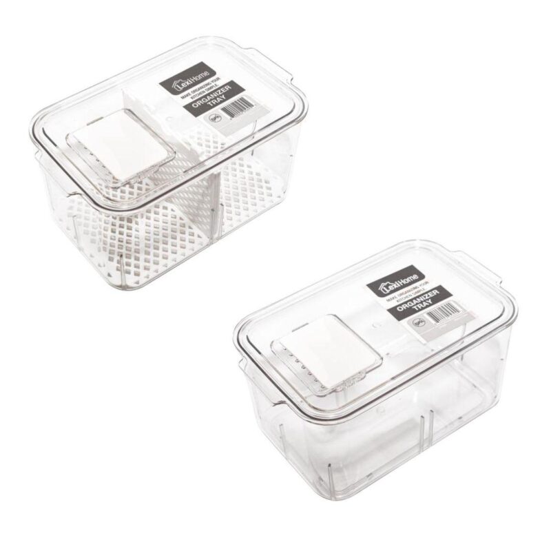 4 Pack Acrylic Vented Veggie Fridge Produce Storage Organizer Bin - Image 5