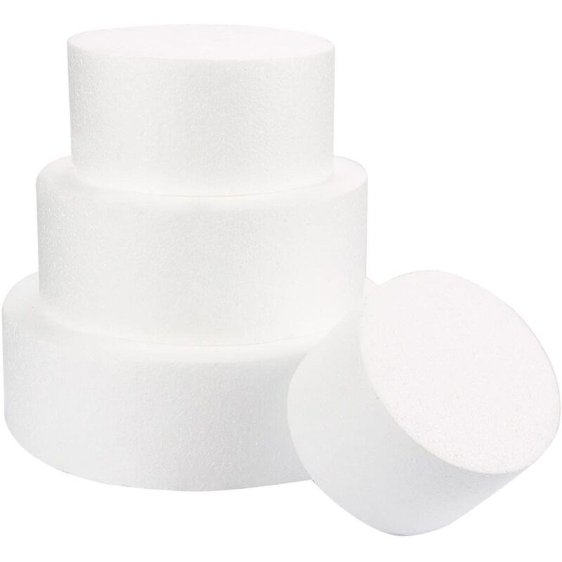 4 Piece Round Foam Cake Dummies for 16  Tall Fake Wedding Cake in 4 Sizes (6, 8, 10, and 12 Inches) - Image 3