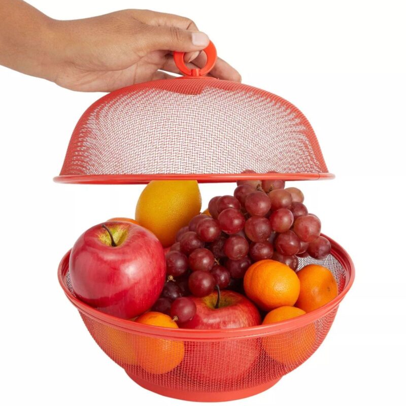 4-Pieces Fruit Mesh Wire Baskets with Lids - Image 2