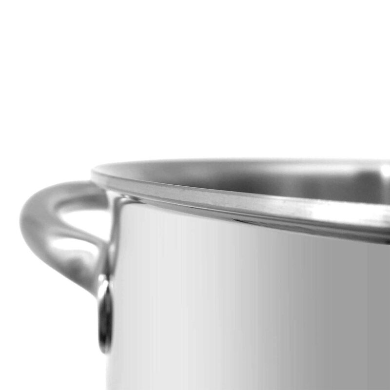 4 Quart Triple-Ply Stainless Steel Saucepan with Lid - Image 3