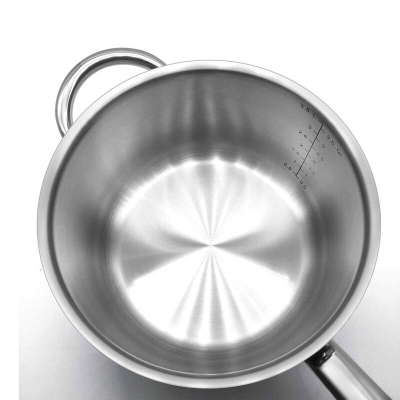 4 Quart Triple-Ply Stainless Steel Saucepan with Lid - Image 4