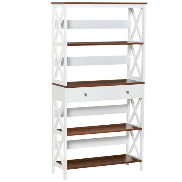 4-level Bookshelf Display Unit Organizer With Shelves For Living Room, Or Office