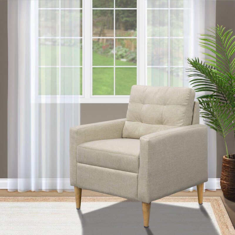 510 Design Dani Tufted Back Arm Accent Chair - Image 2