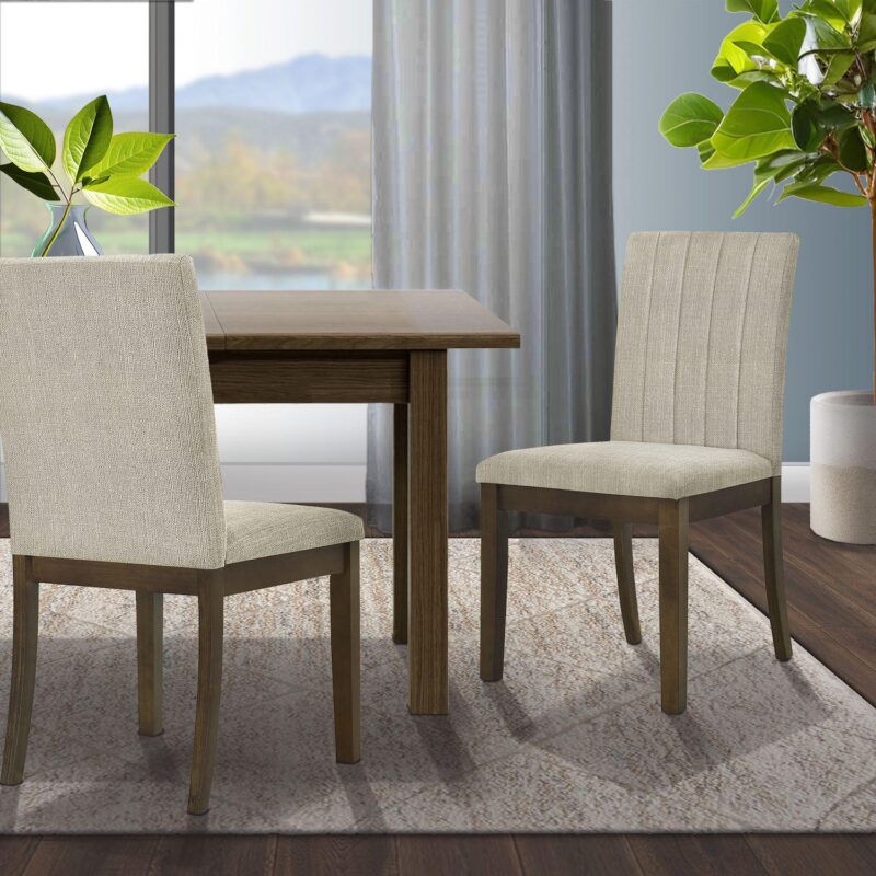 510 Design Everly Upholstered Channel-Back Dining Chair Set of 2 - Image 2