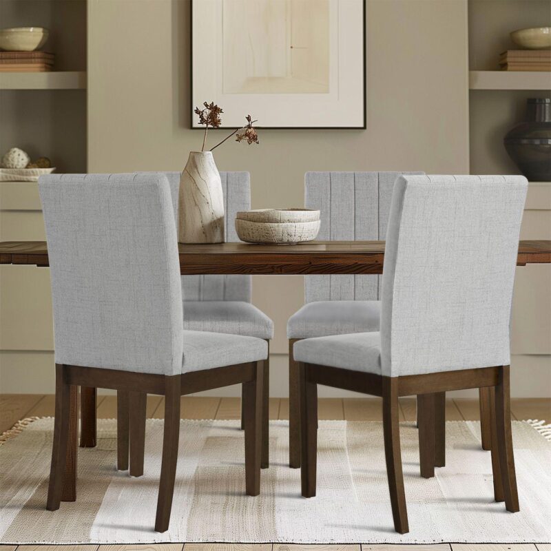 510 Design Everly Upholstered Channel-Back Dining Chair Set of 2 - Image 5