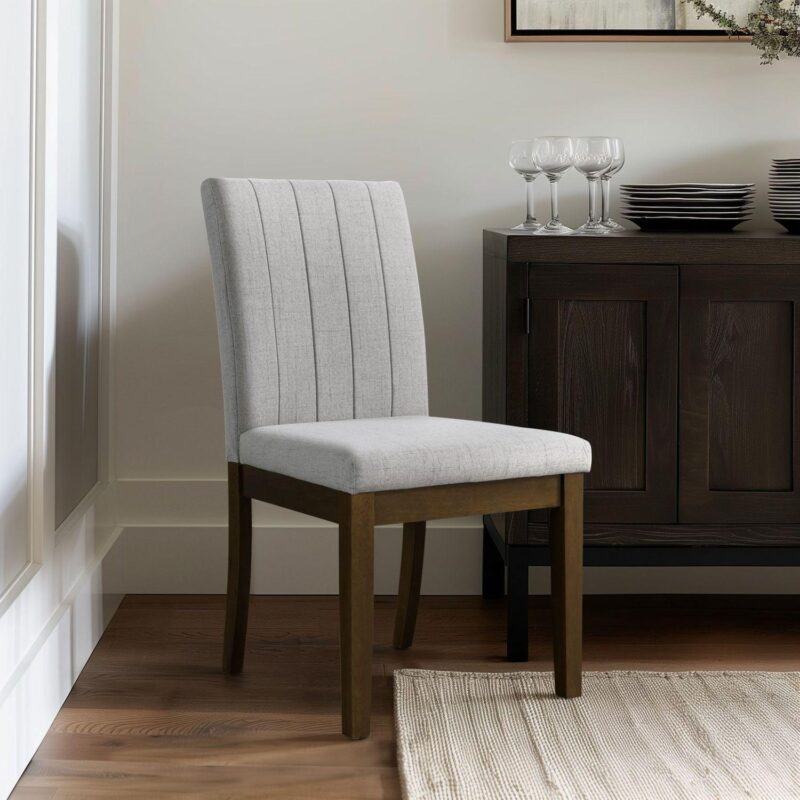 510 Design Everly Upholstered Channel-Back Dining Chair Set of 2 - Image 3