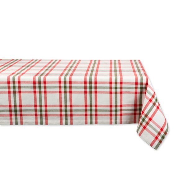 52  Red and White Round Nutcracker Plaid Table Cloth