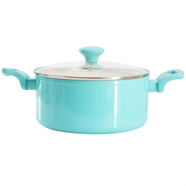 5 Quart Ceramic Nonstick Aluminum Dutch Oven in Teal