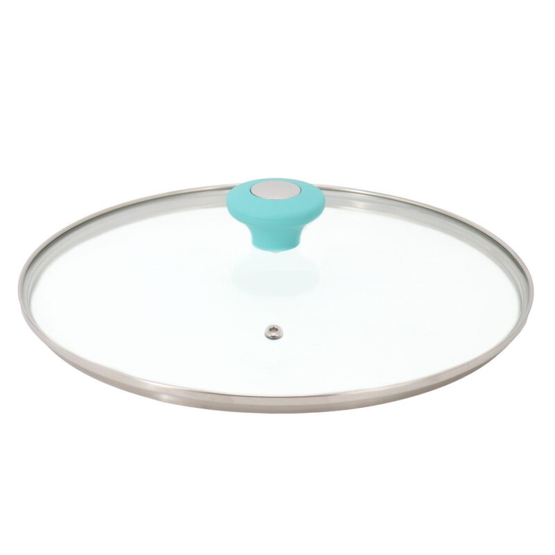 5 Quart Ceramic Nonstick Aluminum Saute Pan with Lid in Teal - Image 3