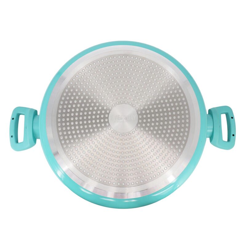 5 Quart Ceramic Nonstick Aluminum Pan with Lid in Teal - Image 4